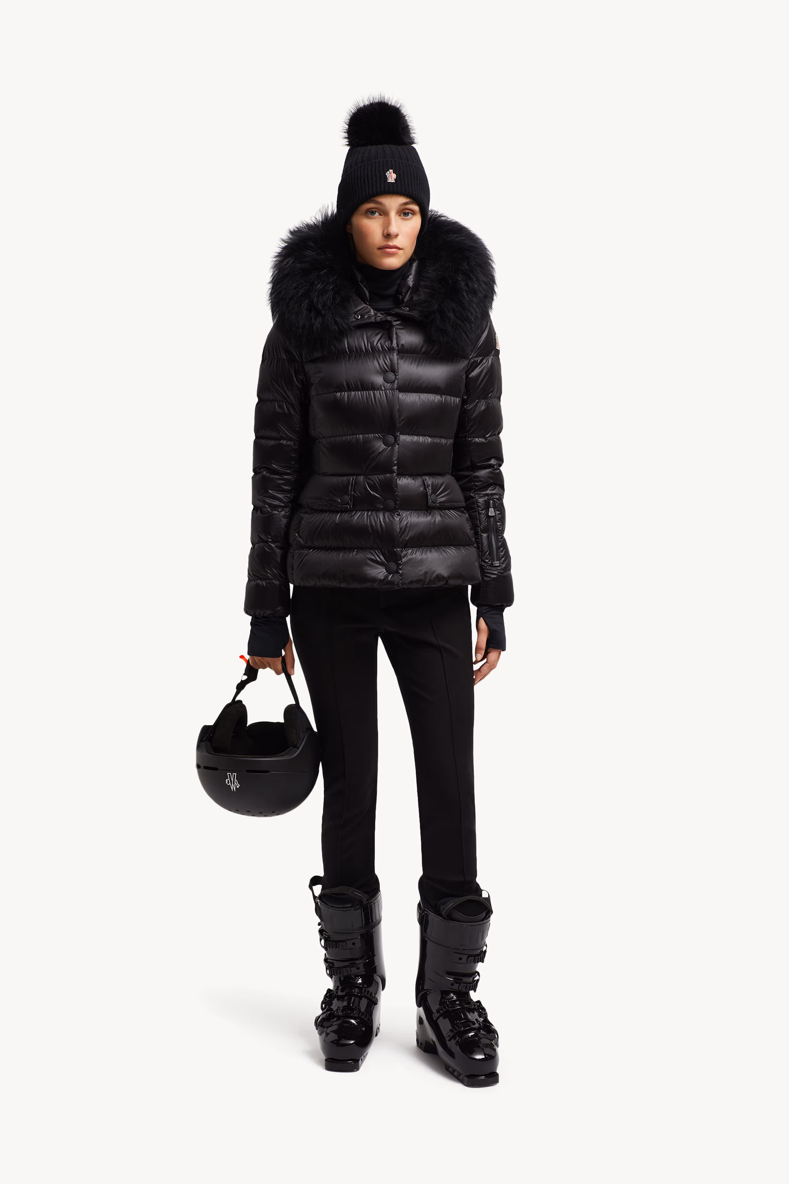 Plumífero corto Armoniques Mujer Negro Moncler 0